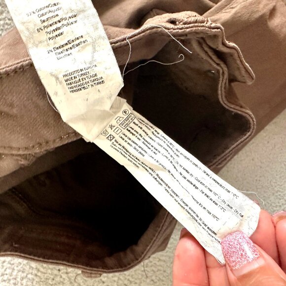 Subdued Soft Flare Jeans Womens High Rise Smile Brown Raw Hems Stretch - Picture 12 of 16